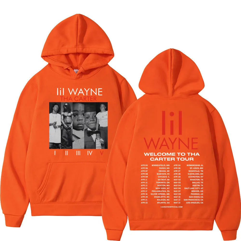 Rapper Lil Wayne Double Sided Print Hoodie Men Women Trend Hip Hop Rap Sweatshirts Fashion Vintage Oversized Pullover Streetwear