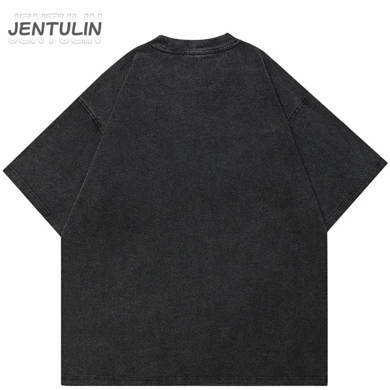 Hip Hop Streetwear 2024 T-Shirt Oversized Men Vintage Blurry