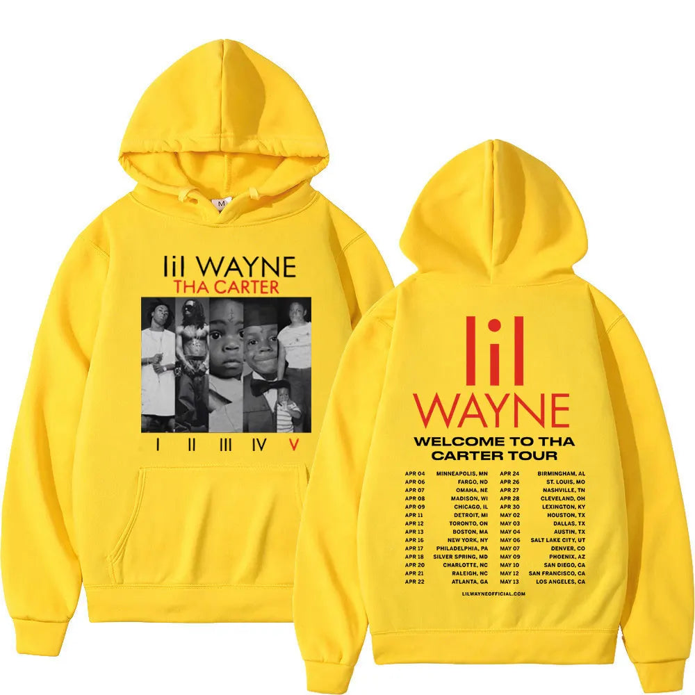 Rapper Lil Wayne Double Sided Print Hoodie Men Women Trend Hip Hop Rap Sweatshirts Fashion Vintage Oversized Pullover Streetwear