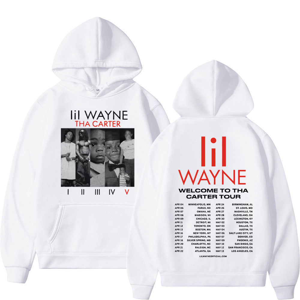 Rapper Lil Wayne Double Sided Print Hoodie Men Women Trend Hip Hop Rap Sweatshirts Fashion Vintage Oversized Pullover Streetwear