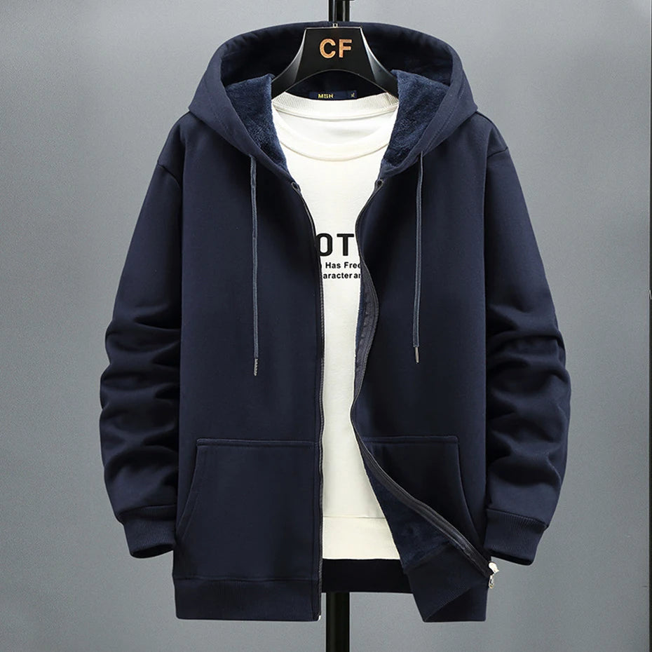 Big Size Hoodie Men Autumn Winter Fleece Hoodies