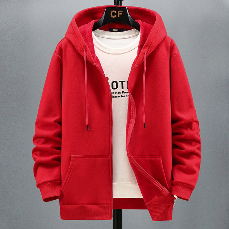 Big Size Hoodie Men Autumn Winter Fleece Hoodies