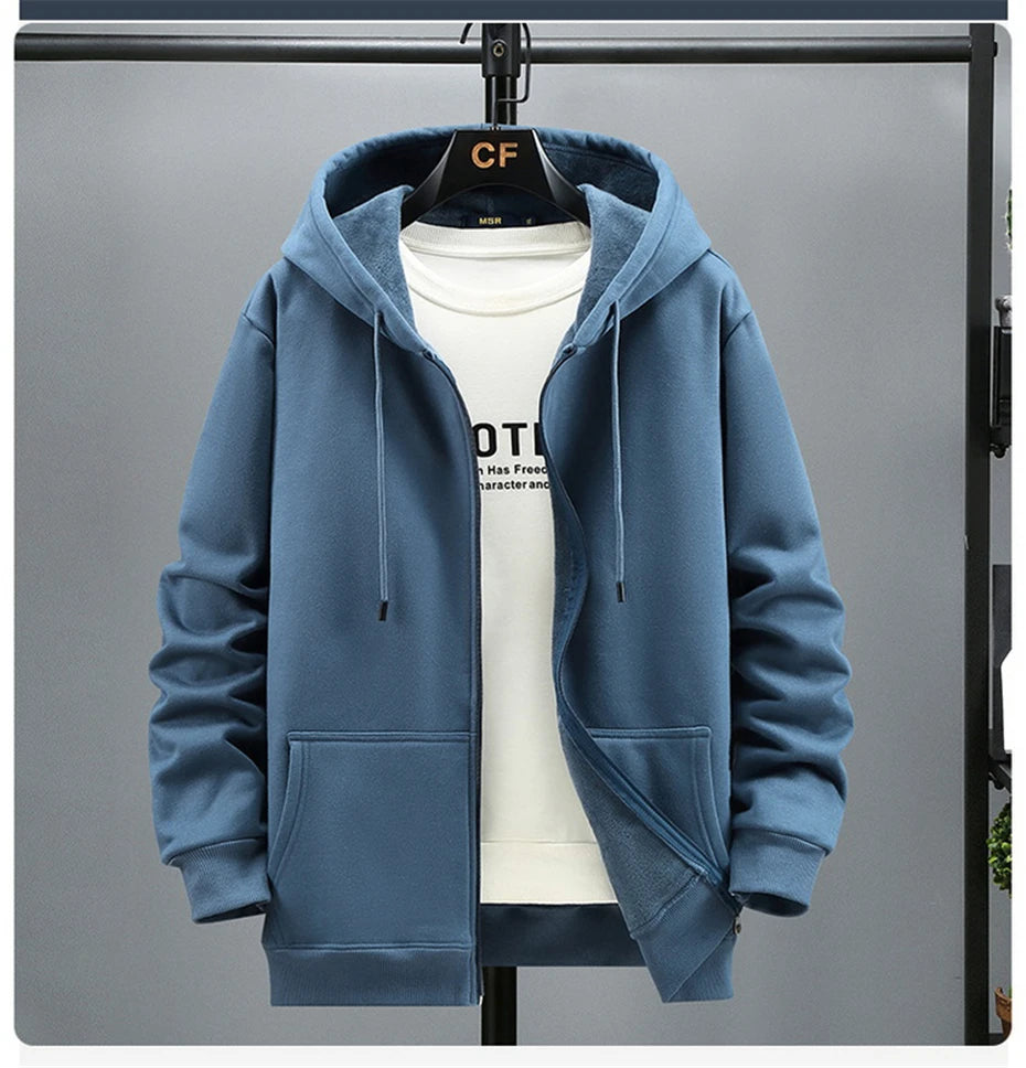 Big Size Hoodie Men Autumn Winter Fleece Hoodies