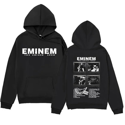 Rapper Eminem Music Album Hoodies World Tour Gift for Fan Graphic Hoodie Men Women Hip Hop Style Oversized Sweatshirt Streetwear