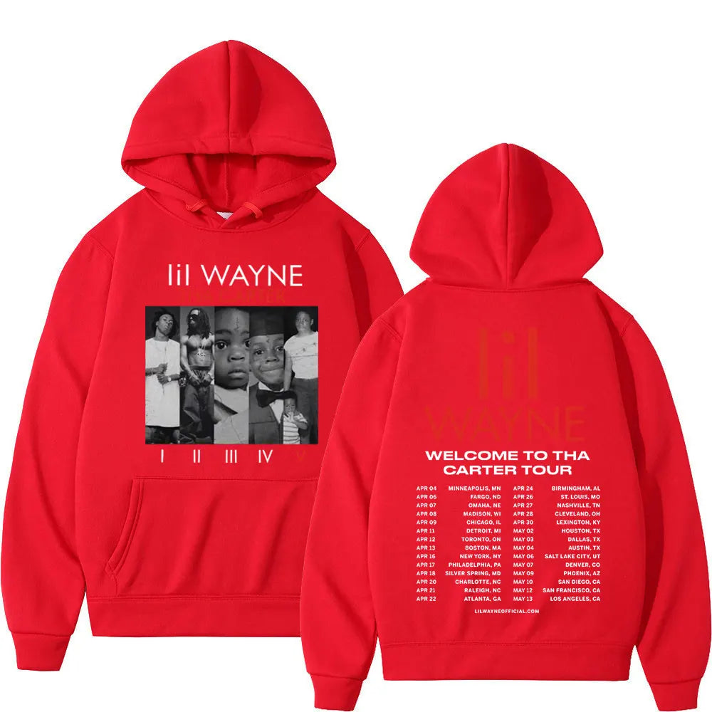 Rapper Lil Wayne Double Sided Print Hoodie Men Women Trend Hip Hop Rap Sweatshirts Fashion Vintage Oversized Pullover Streetwear