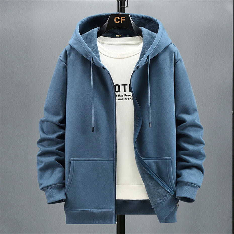 Big Size Hoodie Men Autumn Winter Fleece Hoodies