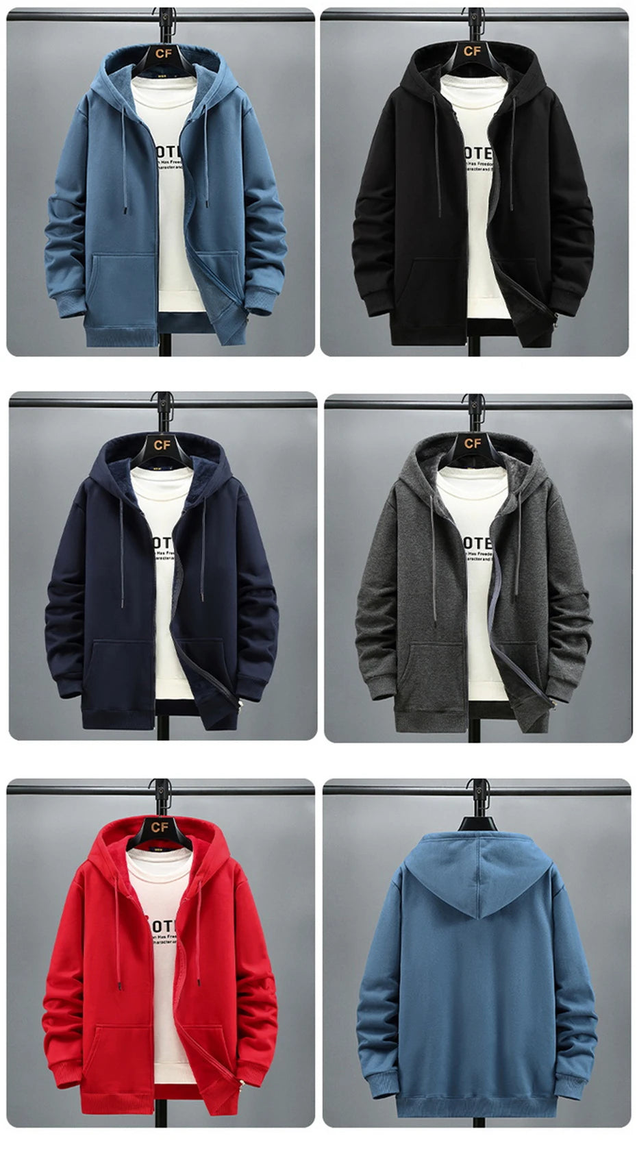 Big Size Hoodie Men Autumn Winter Fleece Hoodies