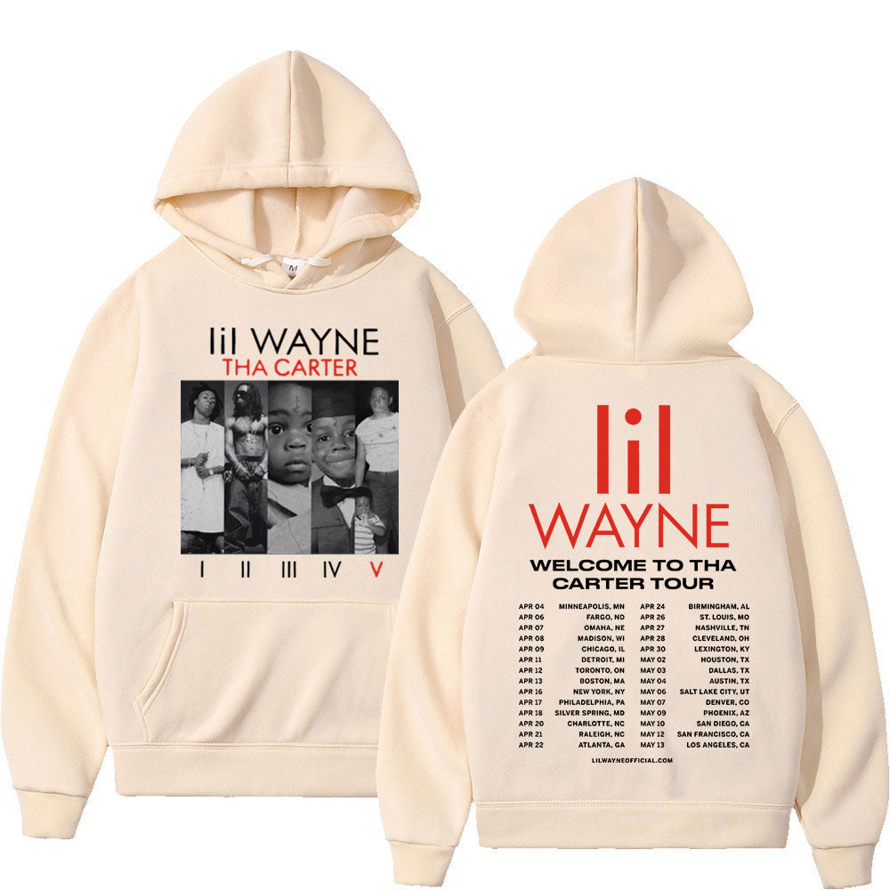 Rapper Lil Wayne Double Sided Print Hoodie Men Women Trend Hip Hop Rap Sweatshirts Fashion Vintage Oversized Pullover Streetwear