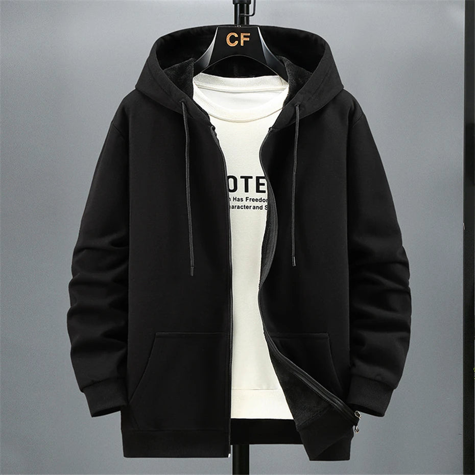 Big Size Hoodie Men Autumn Winter Fleece Hoodies