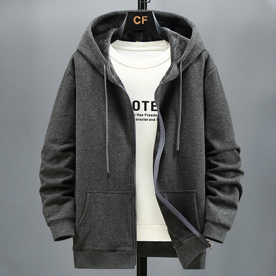 Big Size Hoodie Men Autumn Winter Fleece Hoodies