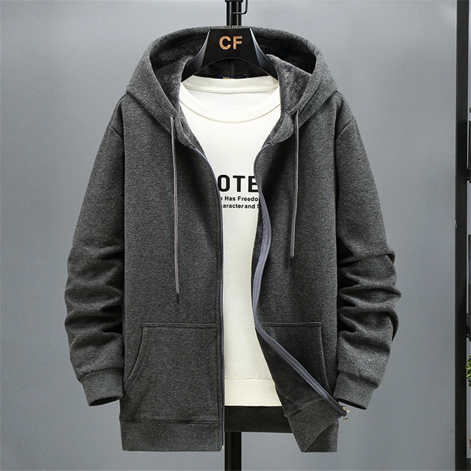 Big Size Hoodie Men Autumn Winter Fleece Hoodies