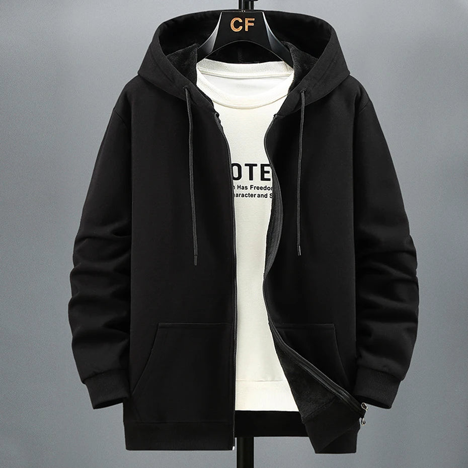 Big Size Hoodie Men Autumn Winter Fleece Hoodies