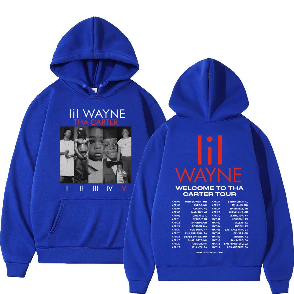 Rapper Lil Wayne Double Sided Print Hoodie Men Women Trend Hip Hop Rap Sweatshirts Fashion Vintage Oversized Pullover Streetwear