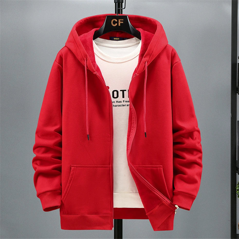 Big Size Hoodie Men Autumn Winter Fleece Hoodies