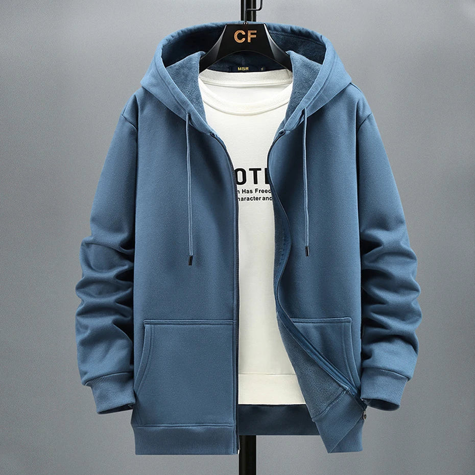 Big Size Hoodie Men Autumn Winter Fleece Hoodies